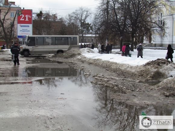 Фоторепортаж: вулиці Житомира перетворились у болото